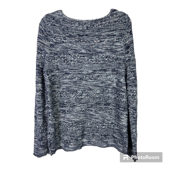 Joie Feria Textured Linen Blend Scoop Neck Sweater Blue Sz L - Picture 3 of 8